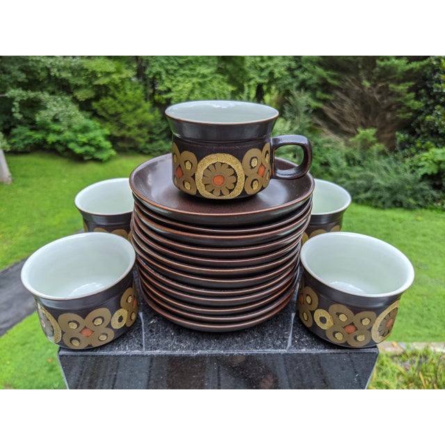 DenbyLangley England Samarkand Brown Stone/Earthenware Dinnerware Set