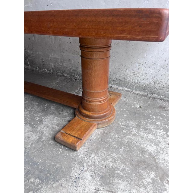 French Art Deco Oak Refectory Table, 1930 For Sale - Image 3 of 17