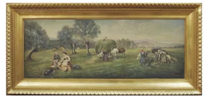 Emilio Pergola, Country Landscape, Italy, Oil on Canvas, Framed