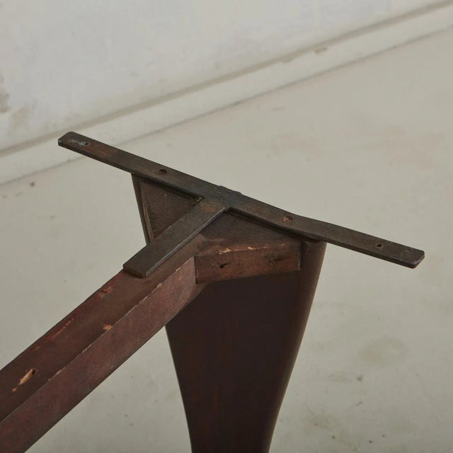 Breccia Pernice Marble + Mahogany Coffee Table Attributed to Guglielmo Ulrich, Italy 1950s For Sale - Image 10 of 12