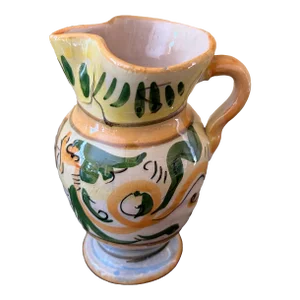 Early 20th Century Hand Painted Italian Dragon Pitcher Vase