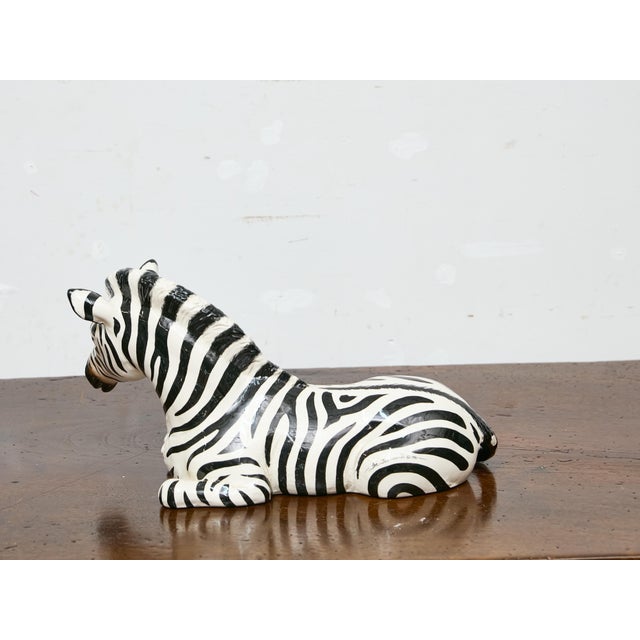 Signed 1981 Ceramic Zebra Sculpture by the Townsends, Usa For Sale - Image 9 of 9