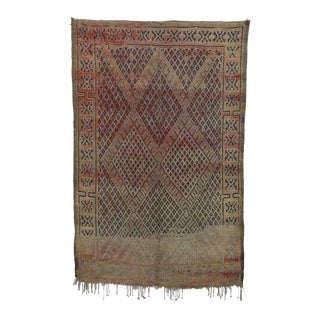Moroccan Vintage Beni M'Guild Rug - 6'0" X 9'1" Ft For Sale