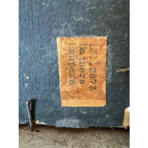 Antique 1925 Clement Haupers Oil on Board Art Deco Bathers Framed & With Labels For Sale - Image 10 of 10