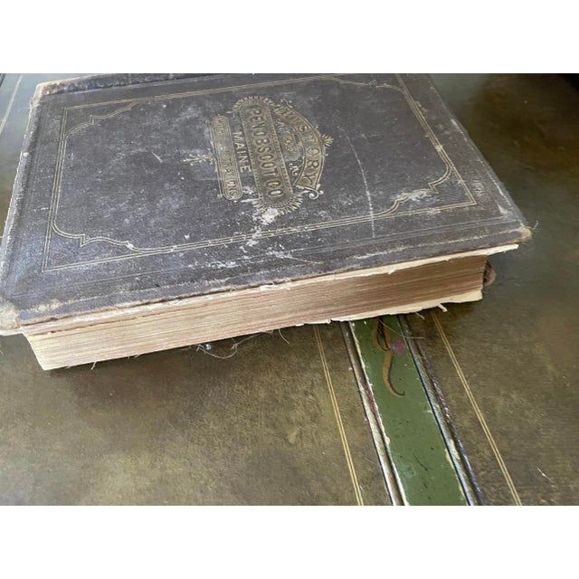 Illustration Antique 1882 Penobscot County Maine Leather Historical Book For Sale - Image 3 of 9