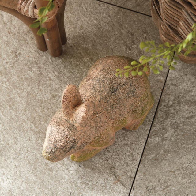 Ceramic Weathered Garden Rabbit Large For Sale - Image 7 of 7