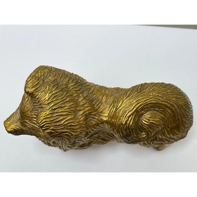 Small Traditional Early 20th Century English Gilt Bronze Spitz Dog Car Mascot Figurine For Sale - Image 9 of 12