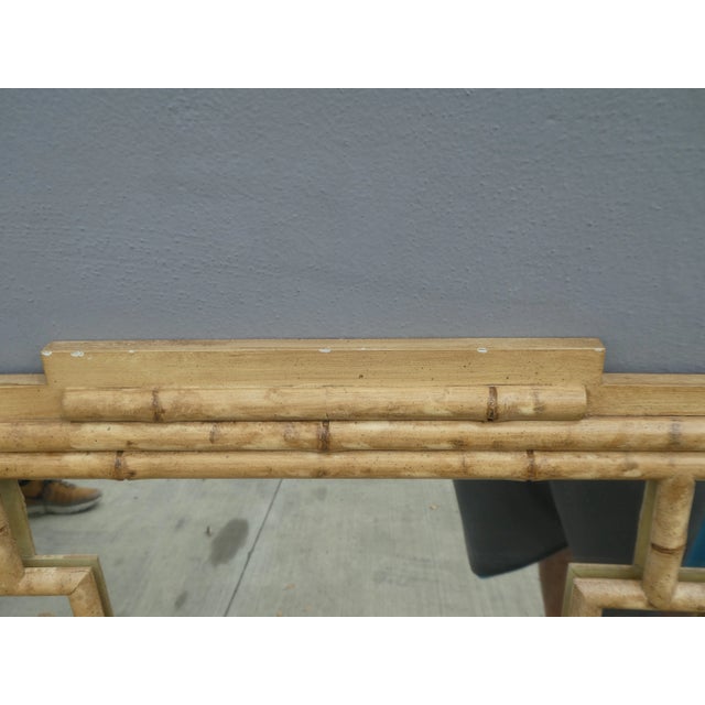 1960s Vintage Faux Bamboo Wood Mirror For Sale - Image 5 of 8