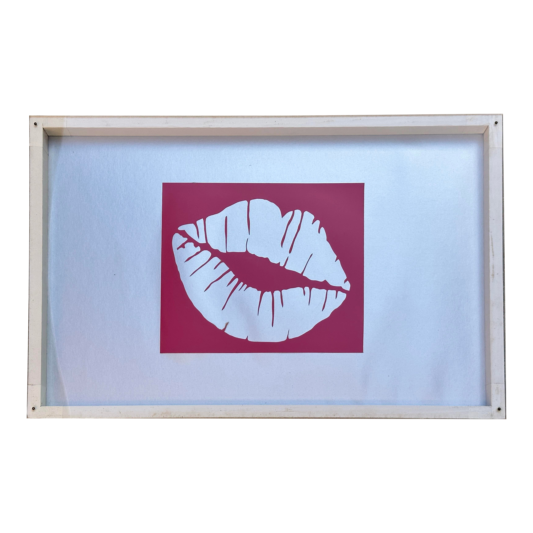 Lips” Pop Art Linocut by Fred Armstrong Framed in Acrylic | Chairish