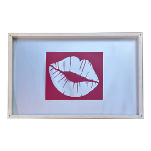 “Lips” Pop Art Linocut by Fred Armstrong Framed in Acrylic