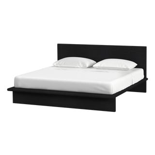 Halmstad Wood Platform King Bed, Black For Sale