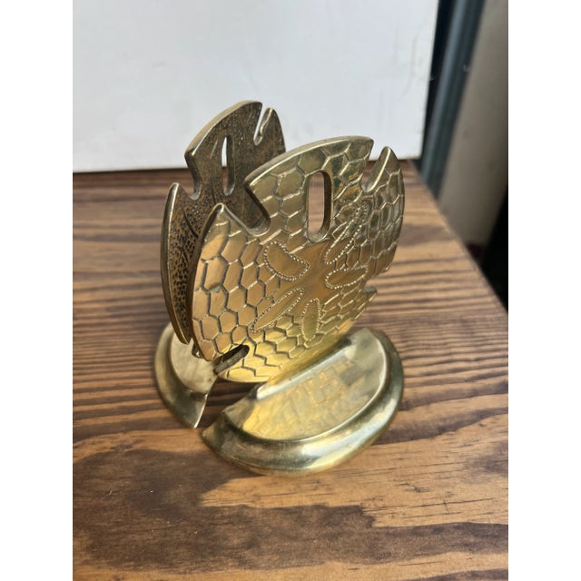 Asian 1960s Pair of Sand Dollar Brass Bookends For Sale - Image 3 of 4