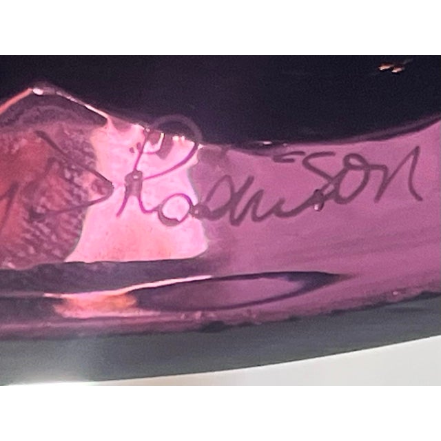 Pair of 1960s Fenton Plum Colored Parlor Table Lamps For Sale - Image 11 of 11