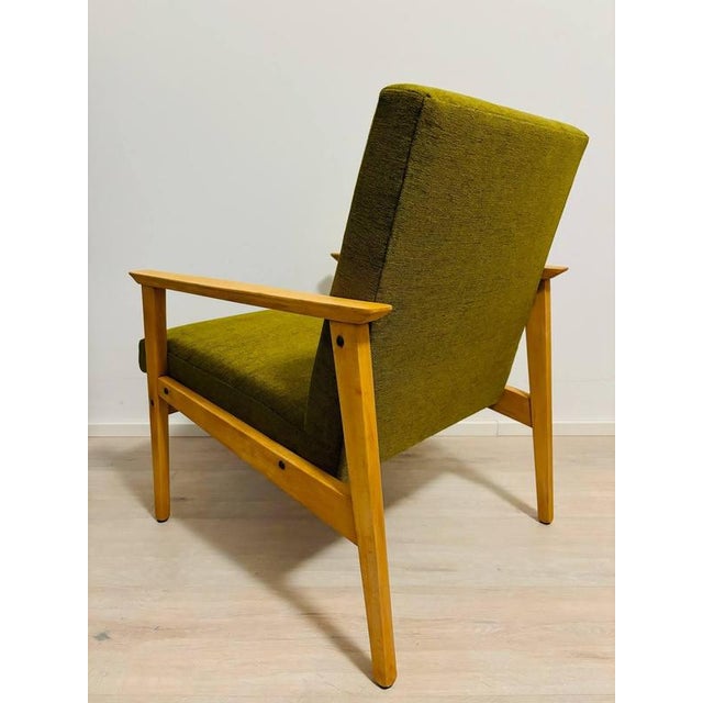 Green Vintage Green Armchair, Czechoslovakia, 1970s For Sale - Image 8 of 10