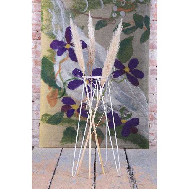 Mid-Century Czech Flower Stand in Lacquered Steel, 1950s For Sale - Image 3 of 7