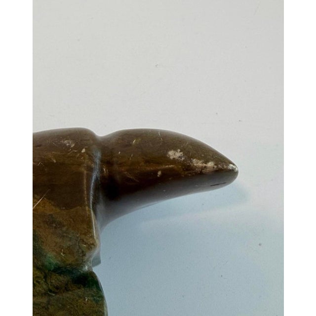 Olive Vintage Hand-Carved Green Stone Abstract Figural Sculpture For Sale - Image 8 of 9