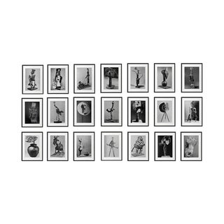 "Picasso's Sculptures (1)" Contemporary Black and White Gallery Wall of Photographs, Framed - Set of 21 For Sale