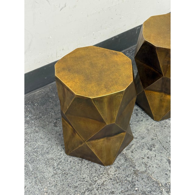 Brass Moe's Home Quintus Accent Tables, Pair For Sale - Image 8 of 12