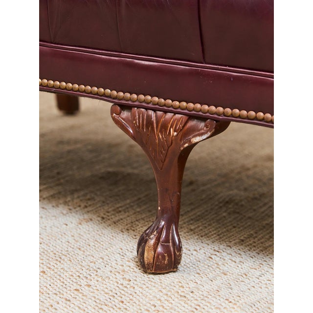 Animal Skin Mid 20th Century Chesterfield Vintage Rolled Arm Librarian, Sofa For Sale - Image 7 of 12