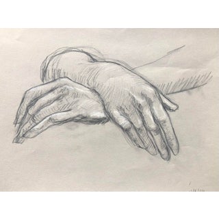1984 Figure Study Drawing of Hands For Sale