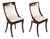 Antique Empire Style Mahogany Gondola Chairs with Gilded Bronze Appliqués, 1820, Set of 2 For Sale