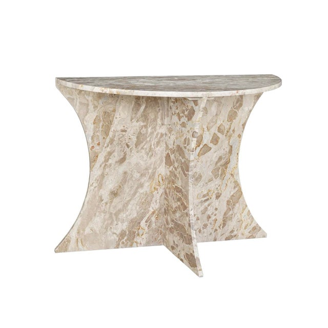Contemporary Matthew Izzo Home Constantine Half-Foom Marble Console Table For Sale - Image 3 of 4