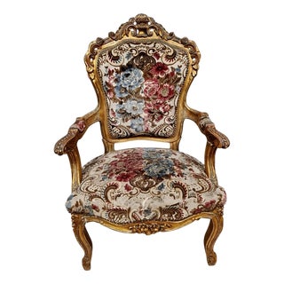 Antique Baroque Chairs in Gilded and Carved Wood, 1900s, Set of 2 For Sale