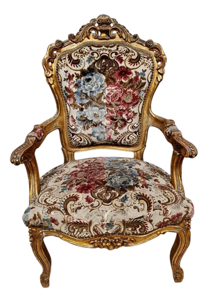 Antique Baroque Chairs in Gilded and Carved Wood, 1900s, Set of 2