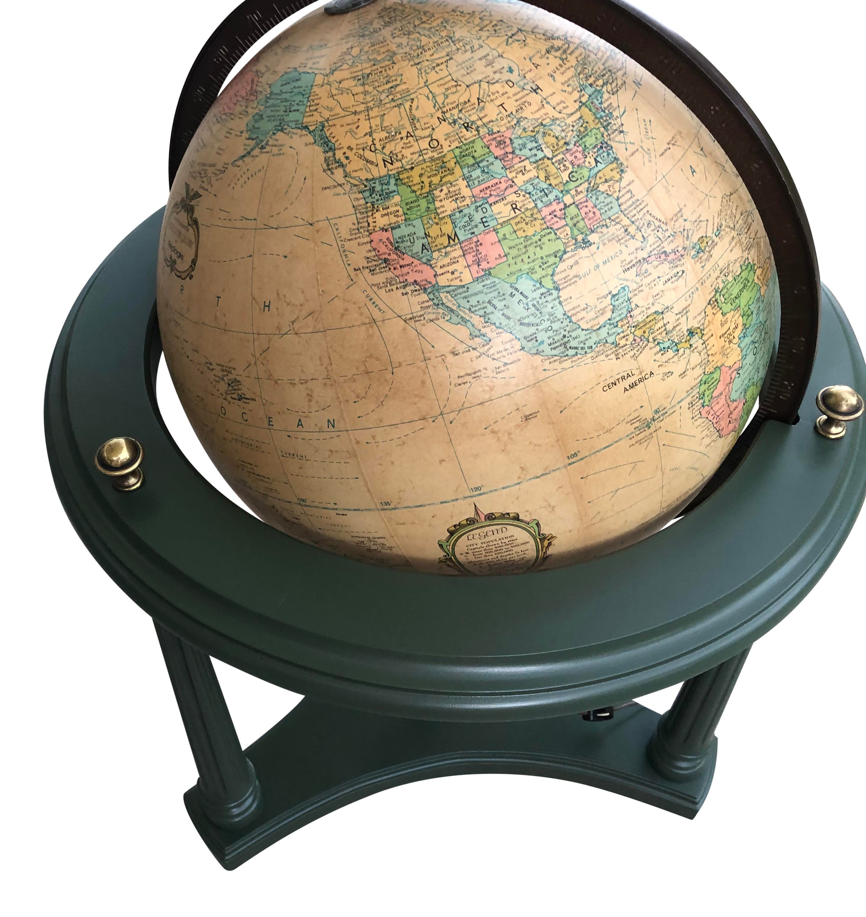 Vintage Illuminating World Globe  Chairish
