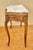 1940s Pair of French Louis XV Style Wood Side Tables With Marble Tops For Sale - Image 9 of 11
