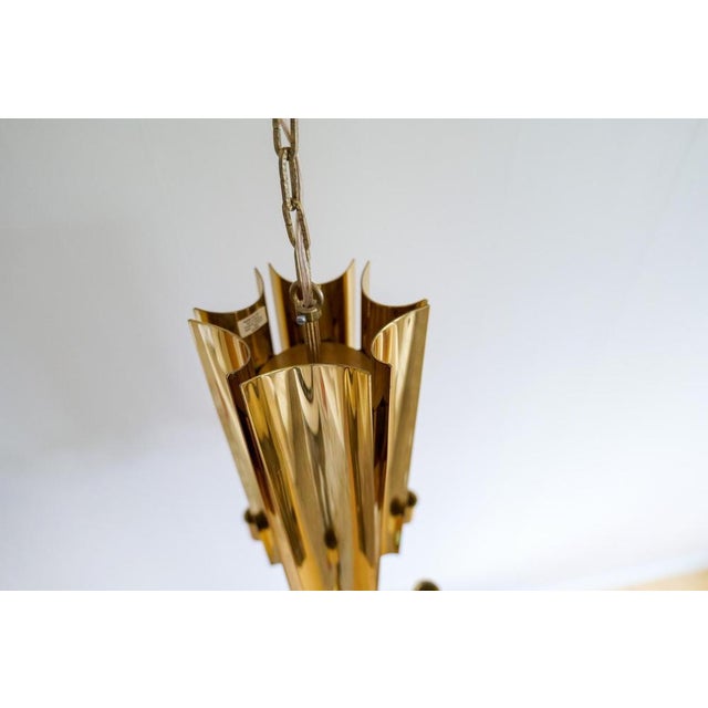 Metal Reflex Pendant Light in Brass by Pierre Forssell for Skultuna, Sweden, 1960s For Sale - Image 7 of 18