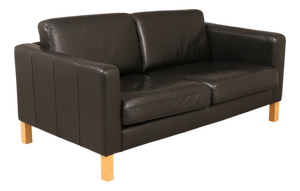 Karlstad Black Leather Sofa from Ikea