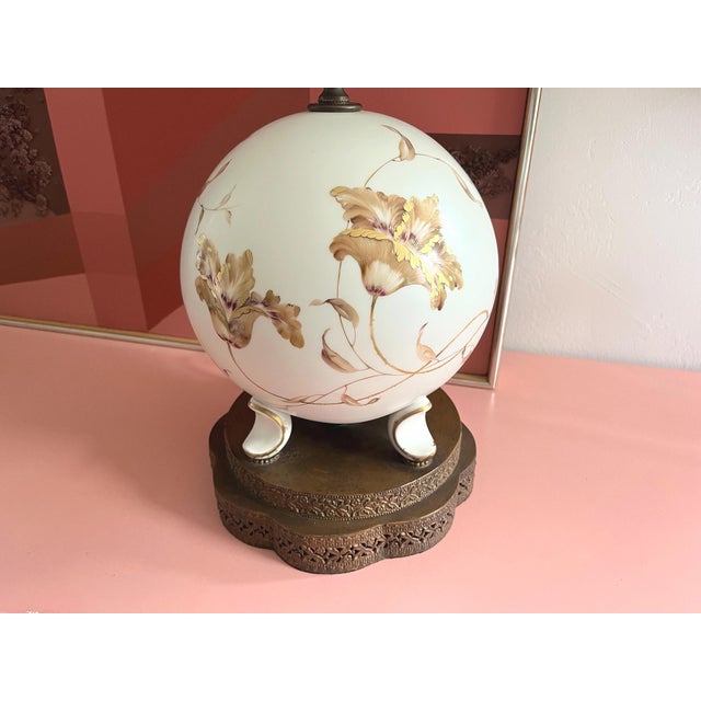 1940s Porcelain Floral Pearl Lamp & Shade by Rosenthal For Sale - Image 13 of 18