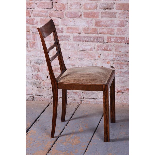 Textile Art Deco Chairs in Walnut, Czech, 1920s, Set of 6 For Sale - Image 7 of 16