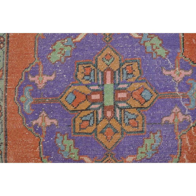 1950s Anatolian Floral Oushak Hallway Runner For Sale - Image 10 of 10