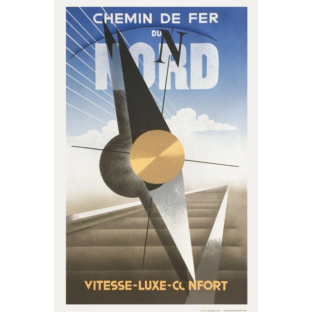 After Adolphe CASSANDRE CHEMIN DE FER DU NORD lithograph poster on matt poster paper signed in the plate 34.6 x 22.8 in in...