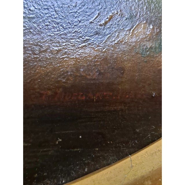 Eduard L. Roelant Mid-19th Century Oil Portrait of Two Sisters With Their Dog For Sale - Image 11 of 12