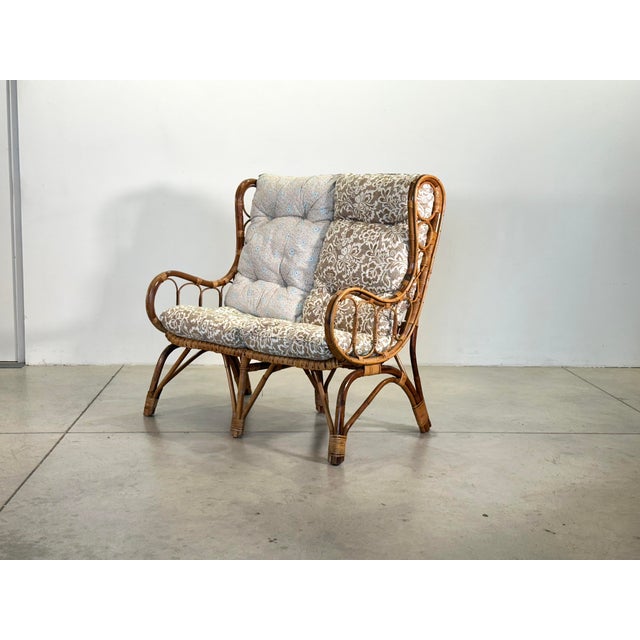 Wood Rattan and Bamboo Living Room Set, 1970s, Set of 3 For Sale - Image 7 of 18