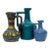 Blue Green Long Necked Ceramic Pitcher Curation - Group of 3 For Sale