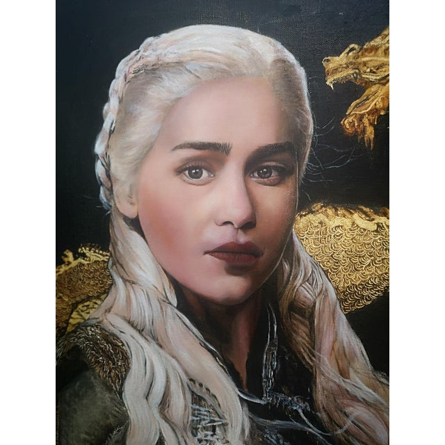 Early 21st Century French Artist, Mother of Dragons, 2000s, Oil Painting on Canvas For Sale - Image 5 of 7