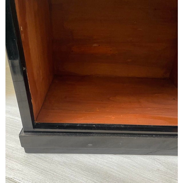 Wood Art Deco Bedside Tables in Black Lacquer, 1940s, Set of 2 For Sale - Image 7 of 15