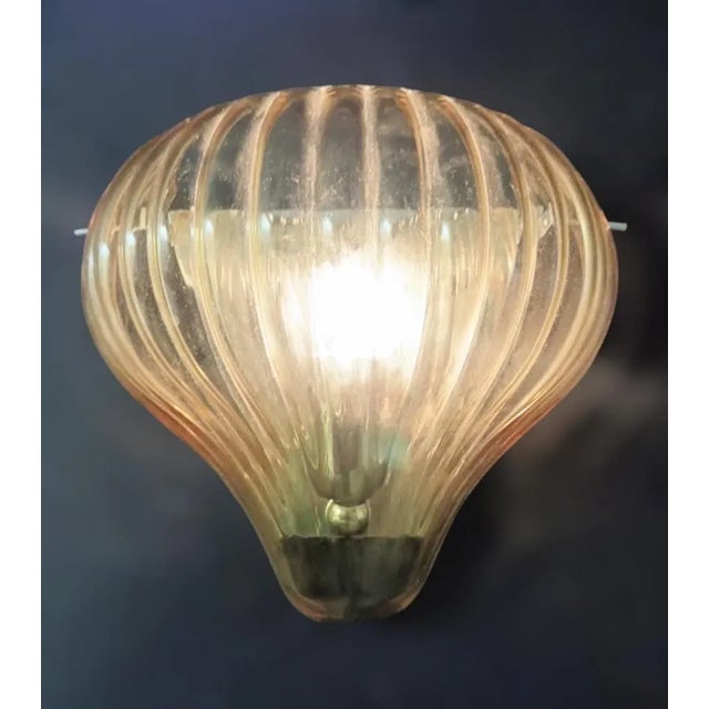 Late 20th Century 20th Century Amber Balloon Sconces, a Pair For Sale - Image 5 of 7