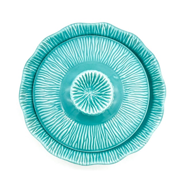 Mid-Century Modern 1956 Miramar of California Aqua / Turquoise Covered Serving Bowl – Mid-Century Modern / Coastal For Sale - Image 3 of 11