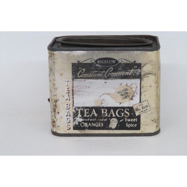 This lovely Tea Bag Box / Container is made of metal. This darling metal tea tin was made by Bigelow for their "constant...