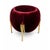 Vintage Ruby Velvet Pouf, 1980s For Sale - Image 4 of 4
