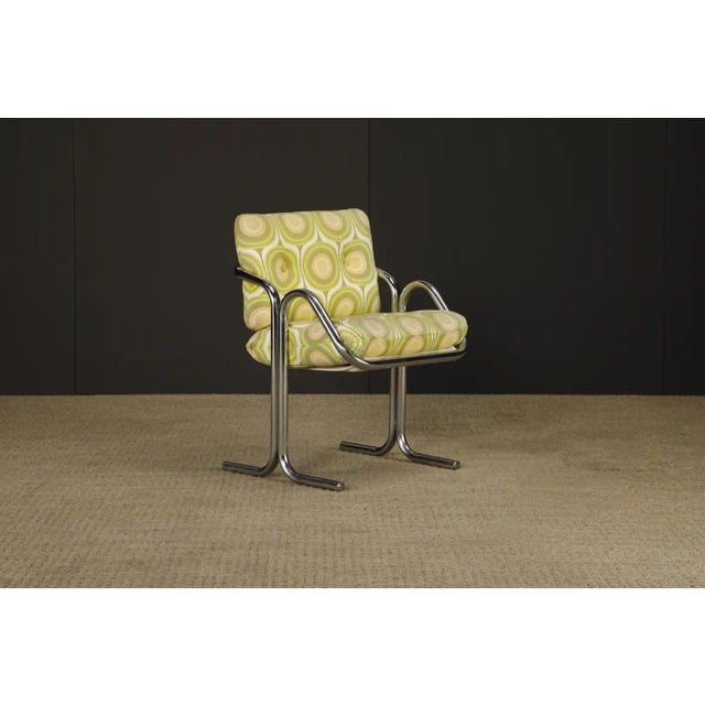 Set of Four Jerry Johnson 'Arcadia' Chrome Sling Chairs for Landes, 1970s For Sale - Image 10 of 17