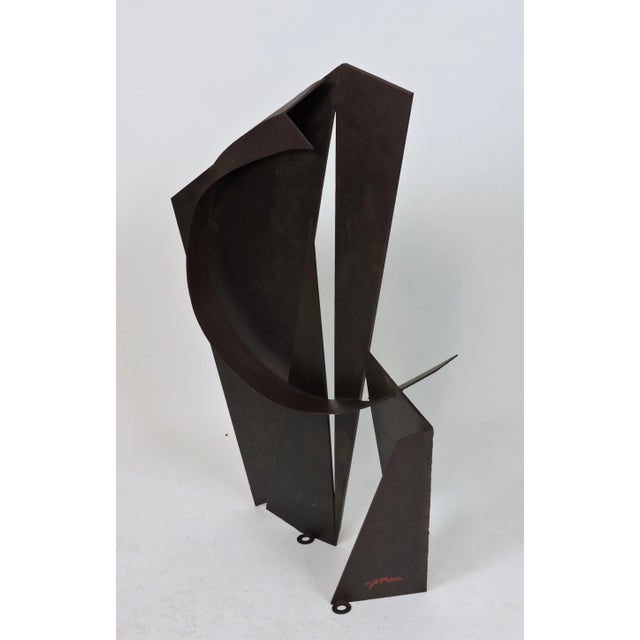 Large welded steel sculpture by Philadelphia based artist David Tothero. This sculpture has strong graphic imagery of...