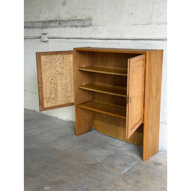 In Style of Henning Kjærnulf Oak Storage Wooden Hutch Denmark Mid-Century Modern 1960s For Sale In Los Angeles - Image 6 of 9