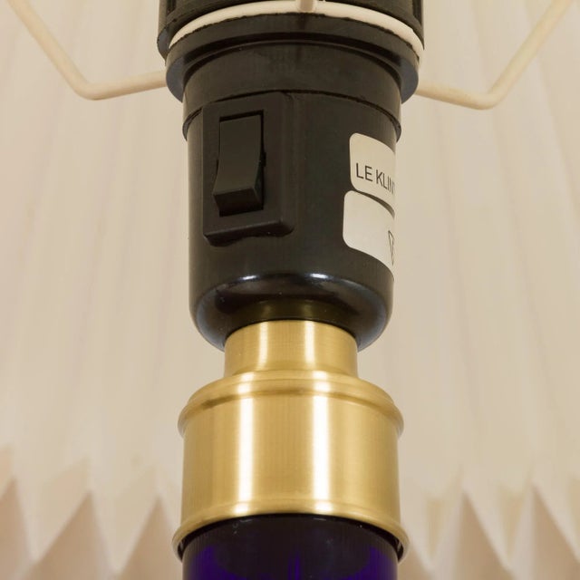 Deep Blue Table Lamps by Holmegaard for Le Klint, Denmark, 1970s, Set of 2 For Sale - Image 9 of 12