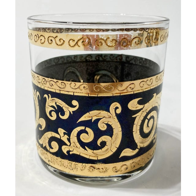Vintage Culver LTD Black and Metallic Gold Lowball Glasses, Set of 5 For Sale In Kansas City - Image 6 of 9